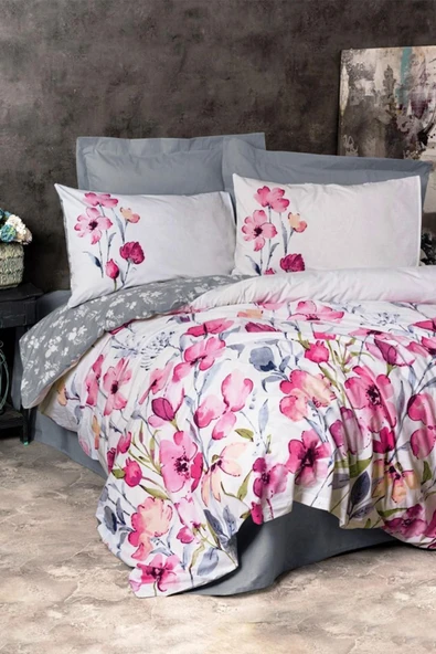 Çift Kişilik Nevresim Takımı Carla Gri ürün görseli