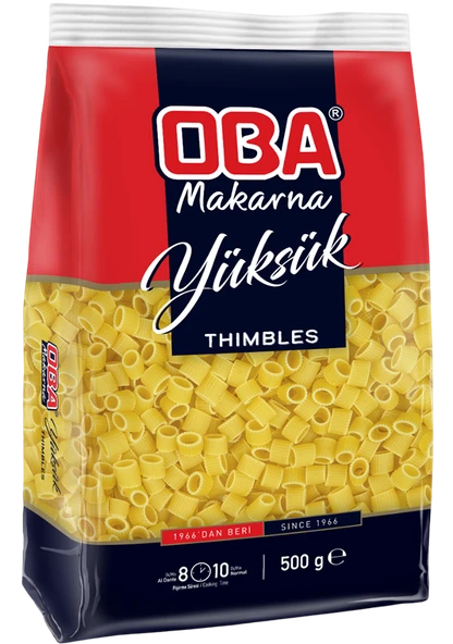 Oba Yüksük Makarna 500 G X 10 Adet | Çoklu Aile Paketi - Resim 2