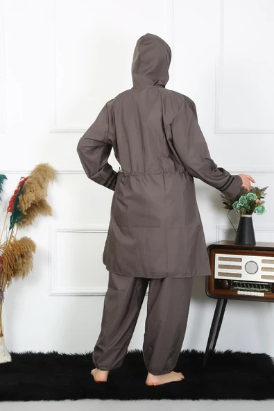 Moda Çizgi Büyük Beden Tesettür Mayo 7XL-8XL-9XL-10XL Füme 55010 - 6