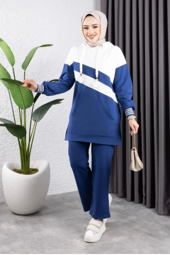 Çapraz Garnili Ribanalı Spor Takım İNDİGO EKRU - 2