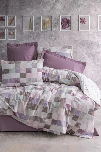 Minimal Çift Kişilik Nevresim Takımı Maro Gül Kurusu