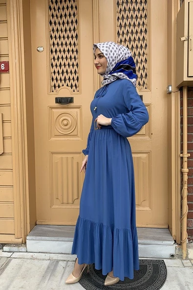 Moda Çizgi Tesettür Elbise - 2