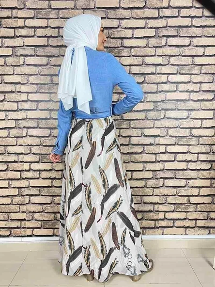 Moda Çizgi Tesettür Elbise - 3