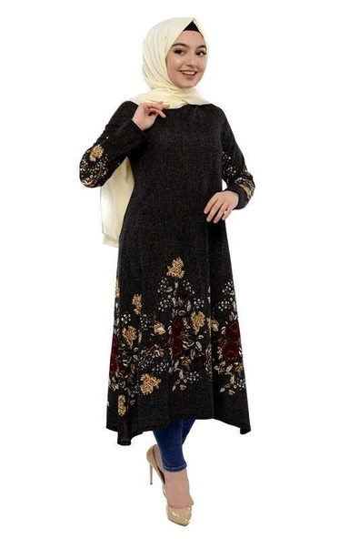 Moda Çizgi İşlemeli Krep Şal - 2