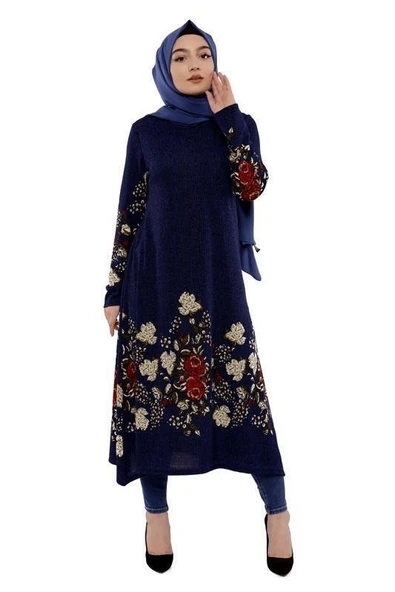 Moda Çizgi İşlemeli Krep Şal - 3