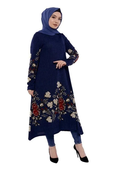 Moda Çizgi İşlemeli Krep Şal - 2