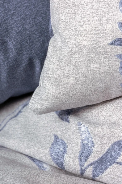 Nitsa Lacivert Modeline Ranforce Çift Kişilik Nevresim Takımı - Resim 3