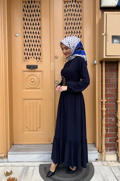 Moda Çizgi Tesettür Elbise - 3