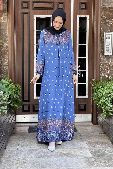 Moda Çizgi Tesettür Elbise - 2