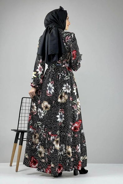 Moda Çizgi Tesettür Elbise - 5