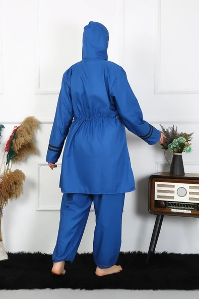 Moda Çizgi Büyük Beden Tesettür Mayo 7XL-8XL-9XL-10XL İndigo 55010 - 6