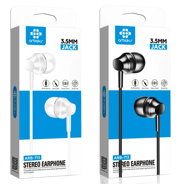 3.5mm Mikrofonlu Kulaklık Arbaks ARB-713 (BEYAZ) ürün görseli