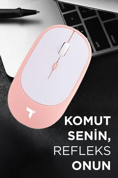 Torima TM-16 Pembe Kablosuz Çift Modlu Sessiz Mouse Fare - Resim 3