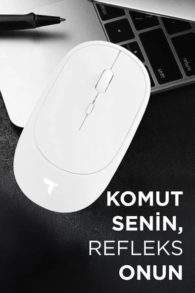 Torima TM-16 Beyaz Kablosuz Çift Modlu Sessiz Mouse Fare - Resim 3
