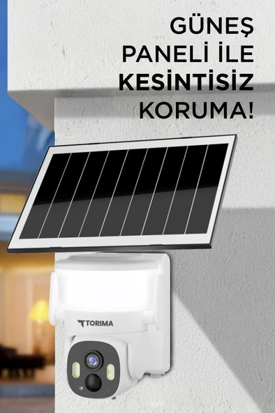 Torima CMR30 Beyaz Şarjlı Duvar Lambası Görünümlü Dış Mekan Kamerası Akıllı IP Güneş Enerjili Kamera - 2
