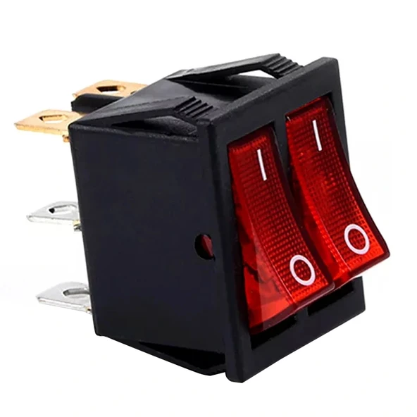 İKİLİ SOBA ANAHTARI KIRMIZI IŞIKLI (IC-101) (5047)