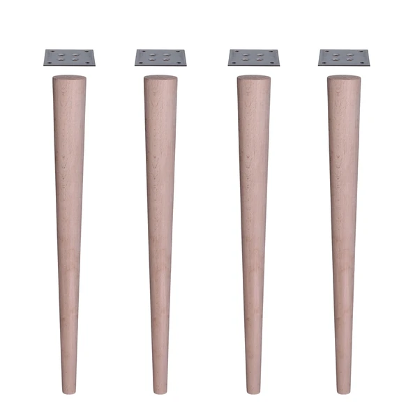 Bohem 75cm Masa Ayağı 4 ADET Ham Doğal Ahşap Boyasız Bağlantı Aparatlı Mobilya Kanepe Sehpa Ayakları - Resim 6