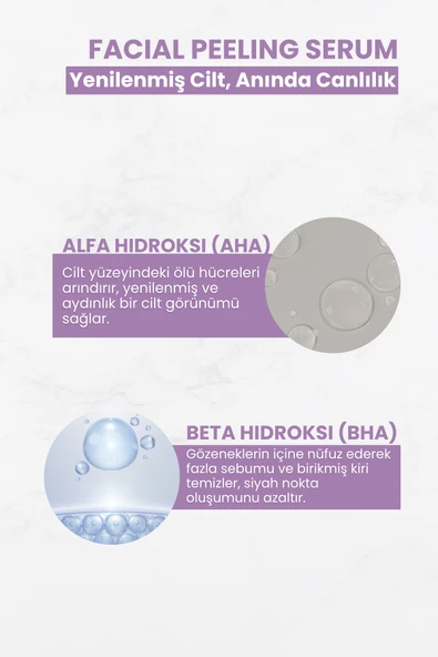 AHA & BHA Yenileyici Peeling Serumu – Gözenek Sıkılaştırıcı & Mat Ton Arındırma - 3