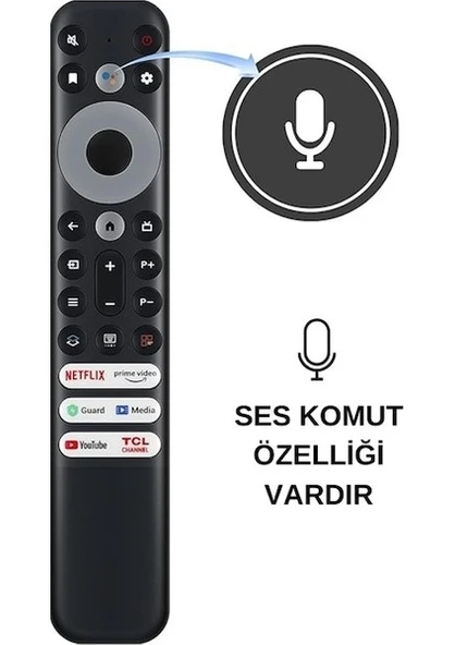 TCL RC902V Rmr1 Netflıx-Prıme Vıdeo-Guard-Medıa-Youtube-Tcl Channel Tuşlu Ses Komutlu Lcd-Led Tv - 1