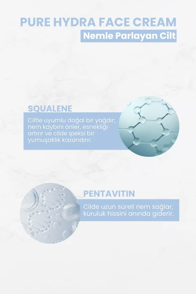 Pure Hydra Face Cream | Kuru Ciltler için Yoğun Nemlendirici Yüz Kremi | 50 ML - 3