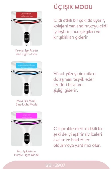 Sinbo Sbı-5907 Yüz ve Boyun Masaj Cihazı Kolajen Destekli Cilt Bakımı - 3
