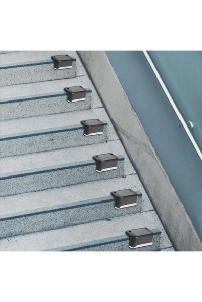 MENFRY Solar Güneş Enerjili Şarj Edilen Köşebent Merdiven Veranda Bahçe Led 4'lü - 4