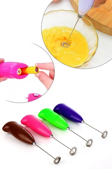 AkanHediyelik Pilli Mini Mixer Kahve Süt Köpürtücü Karıştırıcı Cappucino Mikser - 2