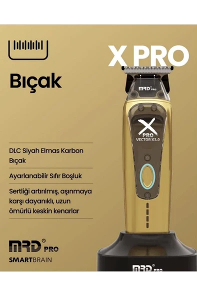 MRD GMT-999 PRO-X 3.0 Profesyonel Sakal Kesme Makinesi Gold - 5