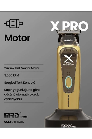 MRD GMT-999 PRO-X 3.0 Profesyonel Sakal Kesme Makinesi Gold - 3