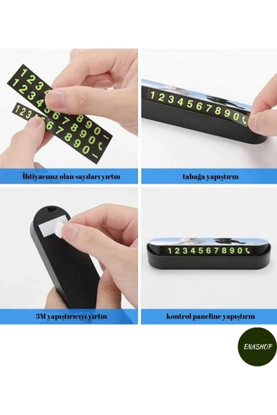 ENASHOP Oto Araba Göğüs Üstü Numaratör Aç Kapa Sistem Araç Park Telefon Numaratörü - 3