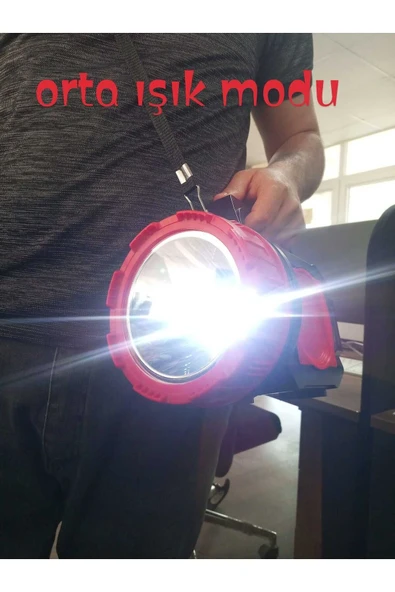 GK6689 Uzun Menzilli 10W LED Projektör El Feneri – 8000mAh Şarjlı - 4