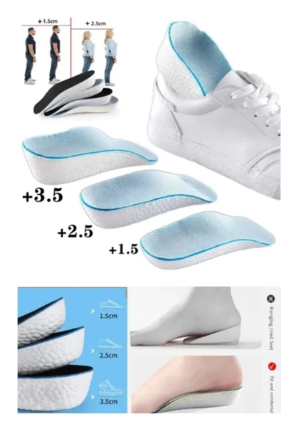 Sabuncu Hacı 1 Çift Boy Uzatan kadın 2,5 CM Tabanlık,
Yarım Boy Ortopedik Topuk Yükseltici, Moon Walk
Köpük Taban - 1