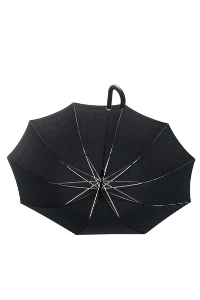 louisiana polo Snotline Lüx Erkek Uzun Baston Şemsiye Kare Desen Siyah - Resim 2