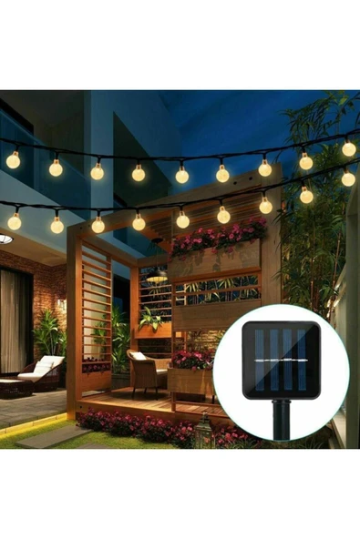 MENFRY Solar Enerjili Led Kristal Küre Işıklar Su Geçirmez Bahçe Balkon Ağaç Aydınlatma 10mt (80 TOP LED) - 3