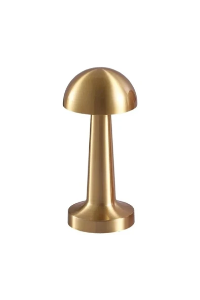 Premium Ticaret Dekoratif LED Masa Lambası Gold Renk | USB Şarjlı | 3 Renk Dokunmatik Mod - 3