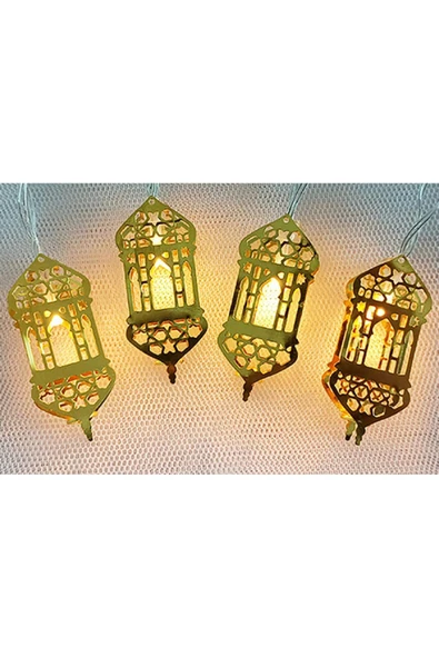ENASHOP Dekor Ramazan Süsleme Işığı Gün Işığı  Sarı yaldız - 1