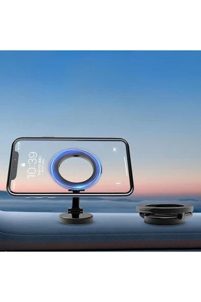 MENFRY Çinko Alaşım Katlanır Manyetik Araba İçi MagSafe İçin Kompakt Cep Telefonu Tutucu 360 ° Dönebilen - 3
