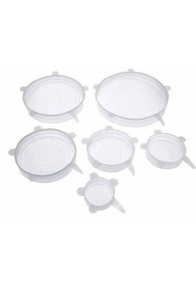 İndirimDiyarı 6’lı Silikon Kapak Set Yıkanabilir, Mikrodalga Fırında Kullanıma Uygun Hava Almaz 6'lı Streç Kapak - 5