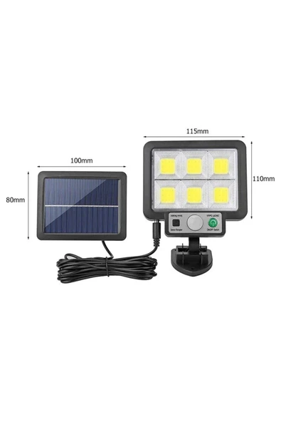 MENFRY Solar Güneş Enerjili Hareket Sensörlü Solar Aydınlatma 3 Mod 5 Metre Kablo Uzunluk - 2
