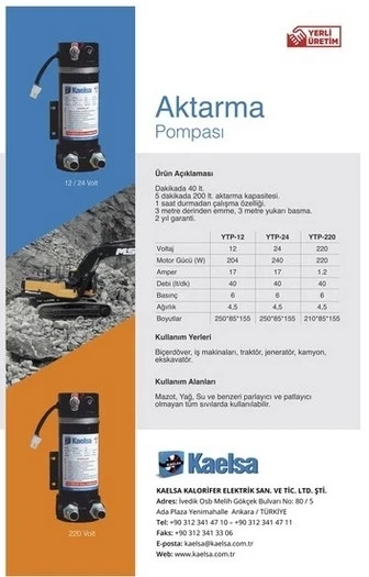 Kaelsa Takııt Transfer Pompası 24 Volt - 3
