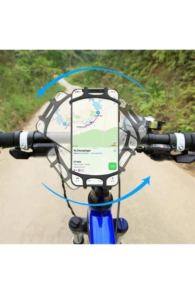 North Buffer® Universal Bisiklet Motosiklet Çocuk Arabası Silikon 360 Derece Telefon Tutucu Tüm Modellerle - 2