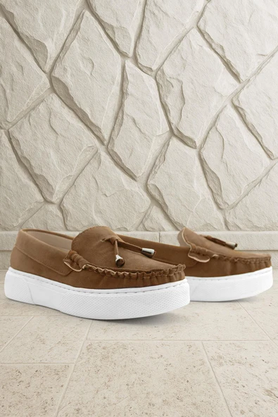 Rakerplus Taba Süet Ekstra Hafif Çocuk Makosen Ayakkabı ürün görseli