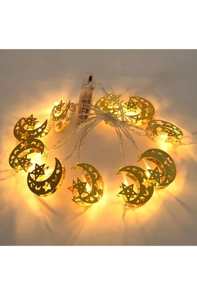 MENFRY Ramazan Kandili 2 Pilli Led 2 Metre Süsleme Dekor Işık - 3