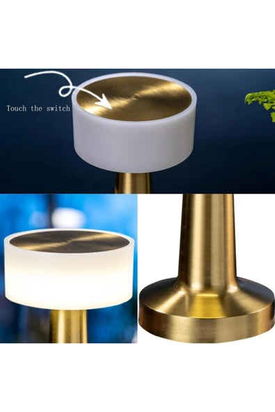 MENFRY Dekoratif LED Masa Lambası - USB Şarjlı | Dokunmatik | 3 Renk Modlu - Resim 3