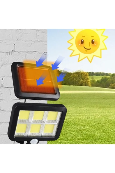 Premium Ticaret  GÜNEŞ ENERJİLİ 120 COB LED IŞIK – BEYAZ RENK | 4.7m Kablolu | 3 Modlu - 1