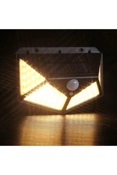 MENFRY 50w Solar Güneş Enerjili Duvar Aplik 100 Ledli Bahçe Aydınlatması Sensörlü Duvar Armatürü 1200 Lümen - 3