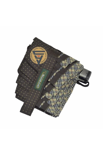 snotline 03l Kadın Şemsiye Micro Mini Puantiyeli Kahve ürün görseli 1