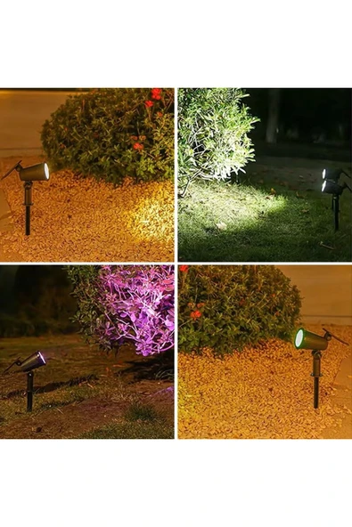 MENFRY Solar Güneş Enerjili Kazıklı Yer Armatürü RGB Ağaç Duvar Bahçe Aydınlatma Işık - 4