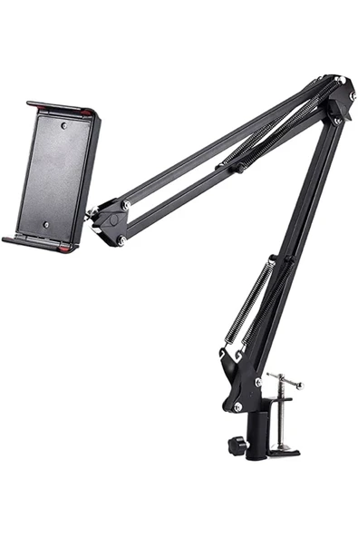 MENFRY Masa Tablet Tutucu & Telefon Tutucu Esnek Uzun Kollu 360 Derece Dönebilen Stand (6'' - 11'') - 1
