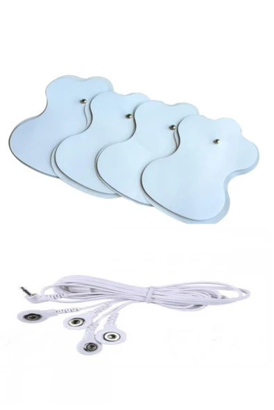 ENASHOP 4 Adet Çıtçıtlı Tens Pedi Ve 4 Uçlu Çıtçıtlı Tens Kablosu Elektro - 3